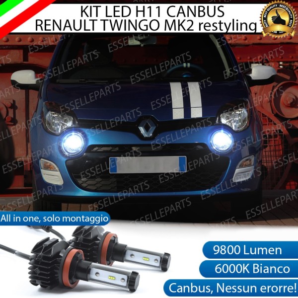 Kit Full LED H11 Fendinebbia 9800 Lumen 6000K biancoRENAULT TWINGO 2 RESTYLING