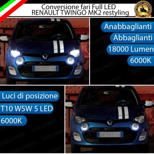 Conversione Fari Full LED 6000K bianco Renault Twingo MK2