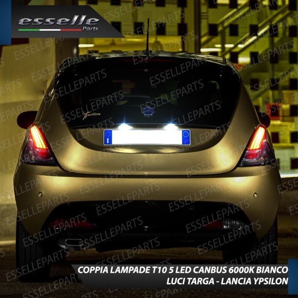 Coppia Luci Targa T10 5 LED canbus 6000K Bianco Lancia Ypsilon MK2 846 Restyling