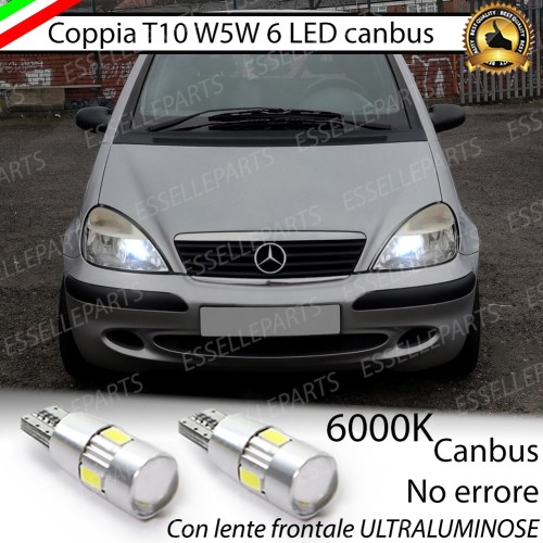 Lampade T10 W5W Canbus 6 LED no error luci posizione Mercedes Classe A  (W168)