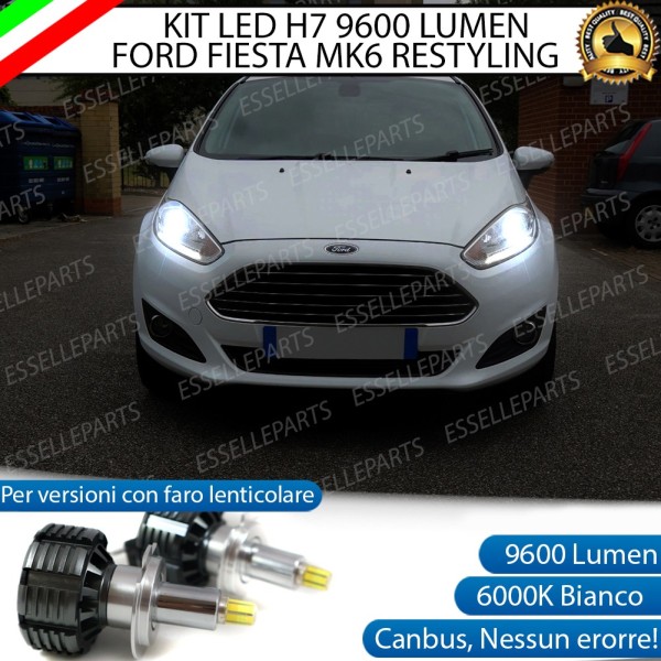 Kit Full LED H7 9600 LUMEN 6000K Ford Fiesta MK6 Restyling fari lenticiolari e DRL