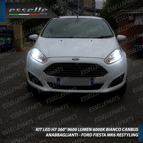 Kit Full LED H7 9600 LUMEN 6000K Ford Fiesta MK6 Restyling fari lenticiolari e DRL