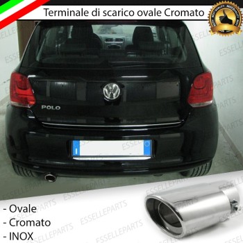 Terminale di scarico cromato MARMITTA FINALINO CROMATO INOX VW POLO 6R