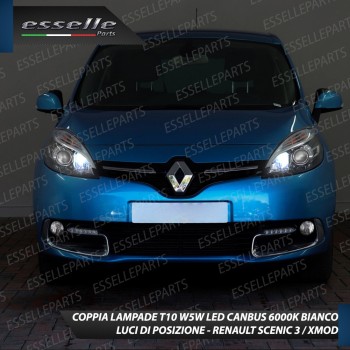 Coppia Lampade T10 W5W 6 LED Canbus 6000K bianco Renault Scenic Xmod Coppia Lampade T10 W5W 6 LED Canbus 6000K bianco Renault Scenic Xmod