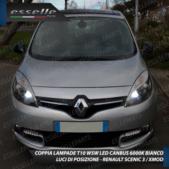 Coppia Lampade T10 W5W 10 LED Canbus 6000K bianco RENAULT SCENIC 3