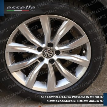 Set 4 Tappi Coprivalvola Argentati in alluminio per Mini Clubman F54