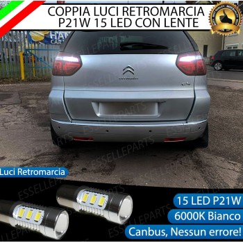 Luci Retromarcia 15 LED Citroen C4 Picasso CON LENTE FRONTALE Luci Retromarcia 15 LED Citroen C4 Picasso CON LENTE FRONTALE