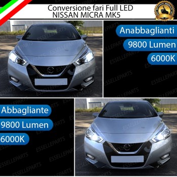 Conversione Fari Full LED Per Nissan Micra MK5 6000K Bianco