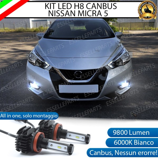 Kit Full Led 6000k canbus NISSAN MICRA V H8 Fendinebbia No Error