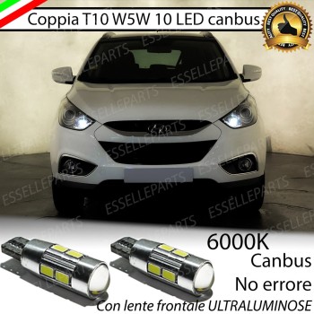 Coppia luci di posizione T10 W5W 10 LED canbus da 6000K Bianco 660 Lumen per Hyundai IX35 Fino al 2013 Coppia luci di posizione T10 W5W 10 LED canbus da 6000K Bianco 660 Lumen per Hyundai IX35 Fino al 2013