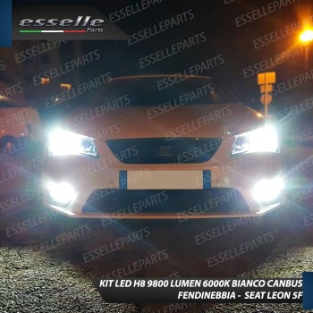 Kit Full LED H8 9800 Lumen 6000K bianco Fendinebbia per SEAT Leon 3 5F Restyling