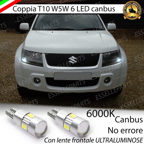Coppia Lampade T10 W5W LED canbus con lente frontale per luci di posizione per Suzuki Gran Vitara II