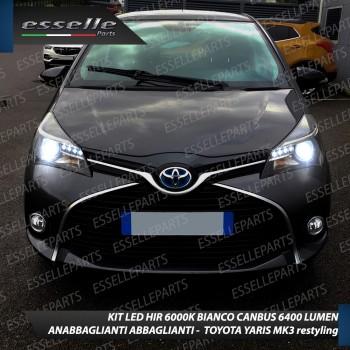 Kit LED HIR2 6400 Lumen 6000K Toyota Yaris MK3 con fari lenticolari