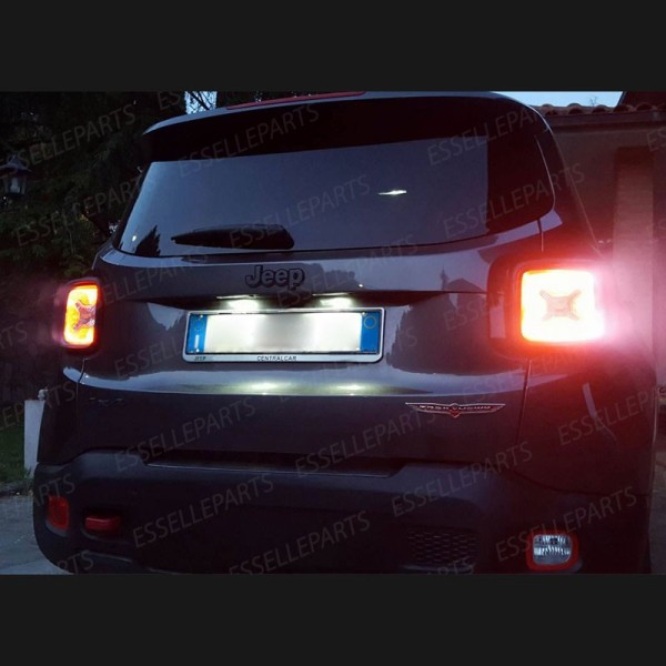 Coppia Luci Targa T10 W5W 9 LED canbus 6000K Bianco per Jeep Renegade Dal 2019