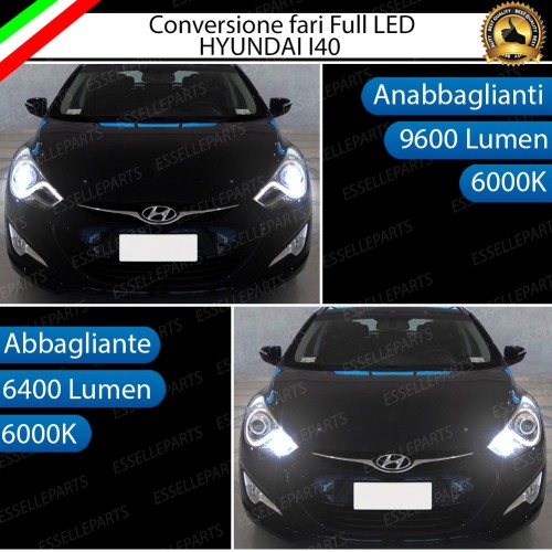 Conversione Fari Full LED 6000K bianco Hyundai I40 Fino al 2013