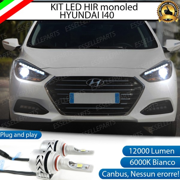 Kit Mono led HIR/HIR2 12000 Lumen 6000K bianco HYUNDAI I40 dal 2014