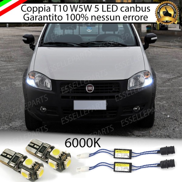Coppia Luci Posizione 5 LED Per Fiat Strada MK3 Canbus 6000K Bianco Ghiaccio