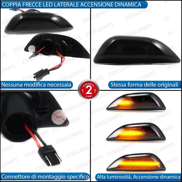 Placchette Dinamiche Laterali nere a led per frecce specifiche per CHEVROLET TRAX
