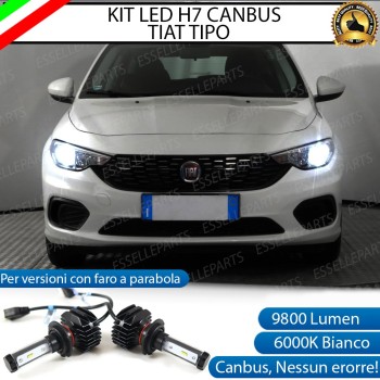Kit Full LED H7 9800 LUMEN 6000K Anabbaglianti FIAT TIPO con fari a parabola