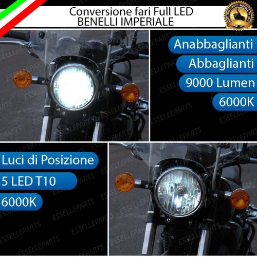 Lampade H4 + T10 LED per BENELLI IMPERIALE 6000K Bianco