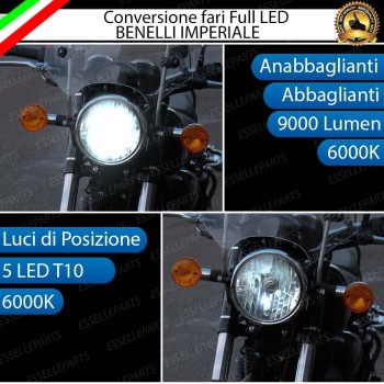 Lampade H4 + T10 LED per BENELLI IMPERIALE 6000K Bianco