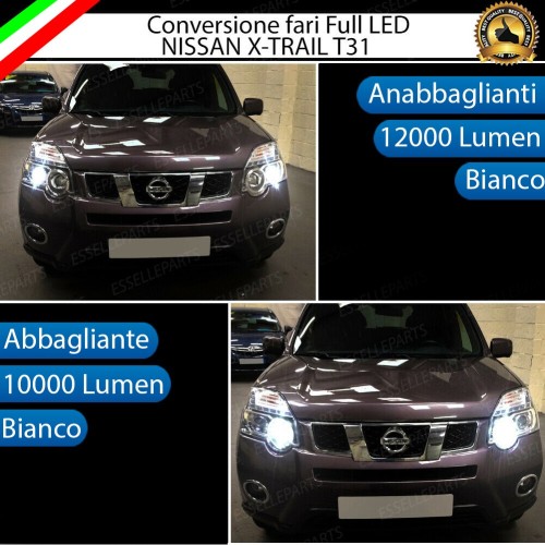 Conversione Fari Full LED 12000LM + 10000LM NISSAN X TRAIL MK2 Con fari Lenticolari