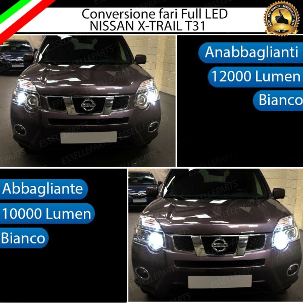 Conversione Fari Full LED 12000LM + 10000LM NISSAN X TRAIL MK2 Con fari Lenticolari