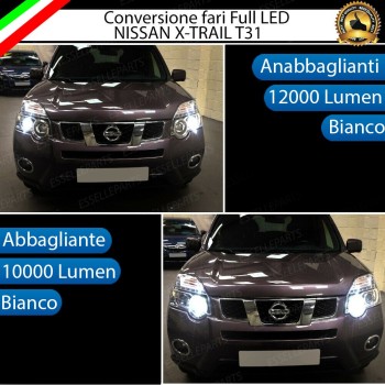 Conversione Fari Full LED 12000LM + 10000LM NISSAN X TRAIL MK2 Con fari Lenticolari