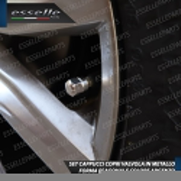 Set 4 Tappi Coprivalvola Argentati in alluminio per Nissan Juke II