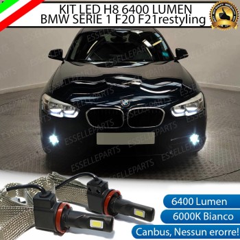 Kit Full LED H8 Fendinebbia 6400 Lumen 6000K bianco BMW SERIE 1 F20 F21 Restyling