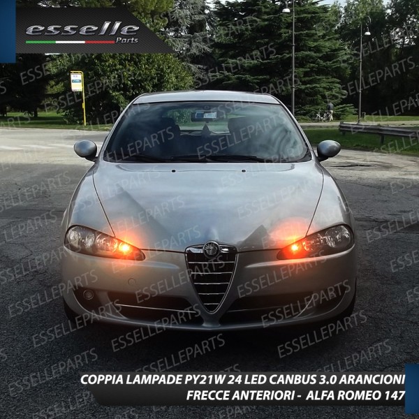 Coppia Frecce Anteriori PY21W 24 LED Canbus 3.0 per ALFA ROMEO 147 RESTYLING