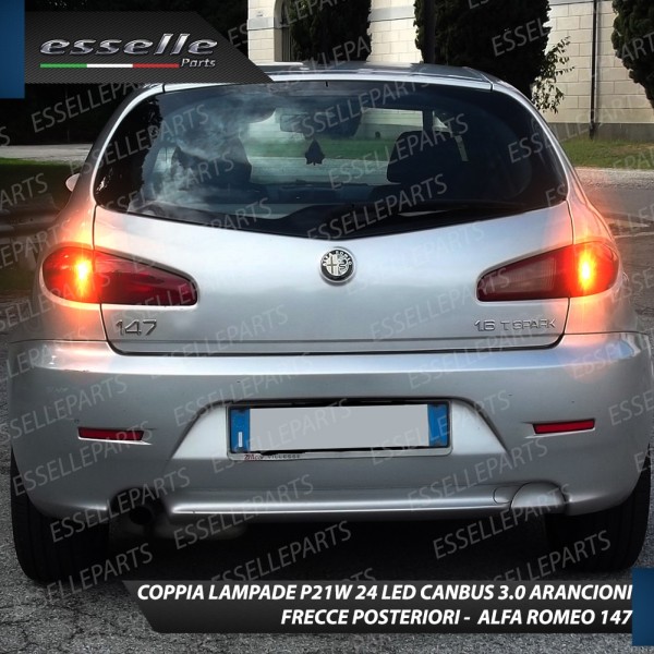 Coppia Frecce Posteriori P21W 24 LED Canbus 3.0 per ALFA ROMEO 147