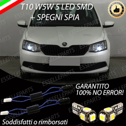Coppia luci di posizione T10 W5W 5 LED canbus 6000K Skoda Fabia 3 Pre-Restyling