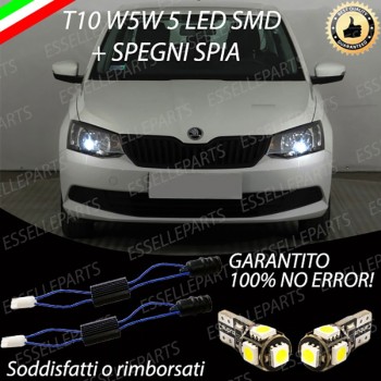 Coppia luci di posizione T10 W5W 5 LED canbus 6000K Skoda Fabia 3 Pre-Restyling