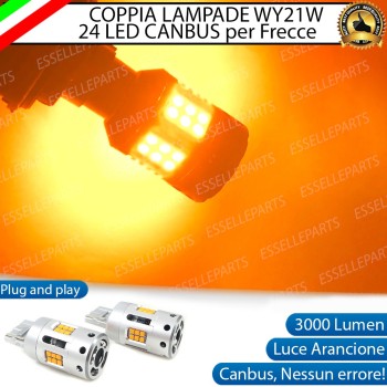 Coppia Frecce WY21W T20 24 LED Canbus 3.0 luce arancione / ambra