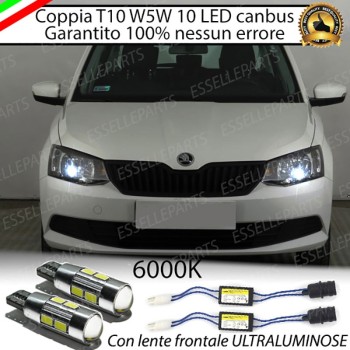 Coppia luci di posizione T10 W5W 10 LED canbus 6000K Skoda Fabia 3 Pre-Restyling