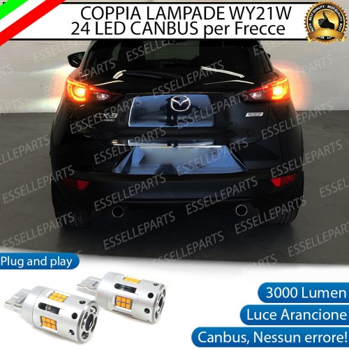 Coppia Lampade T20 WY21W 24 LED CANBUS 3.0 PER FRECCE DIREZIONALI POSTERIORI MAZDA CX-3