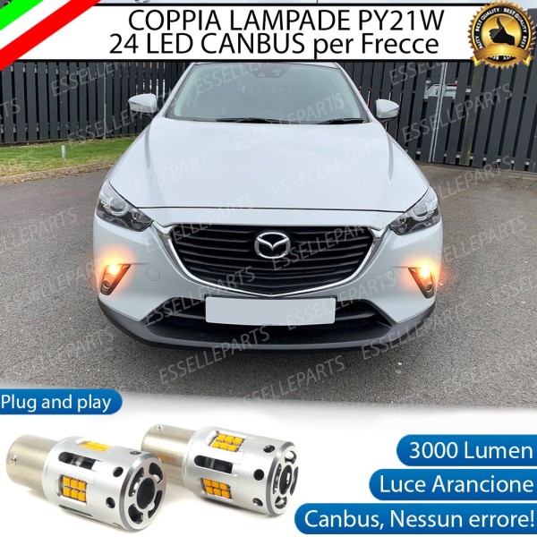 Coppia Frecce Anteriori PY21W 24 LED Canbus 3.0 per MAZDA CX-3