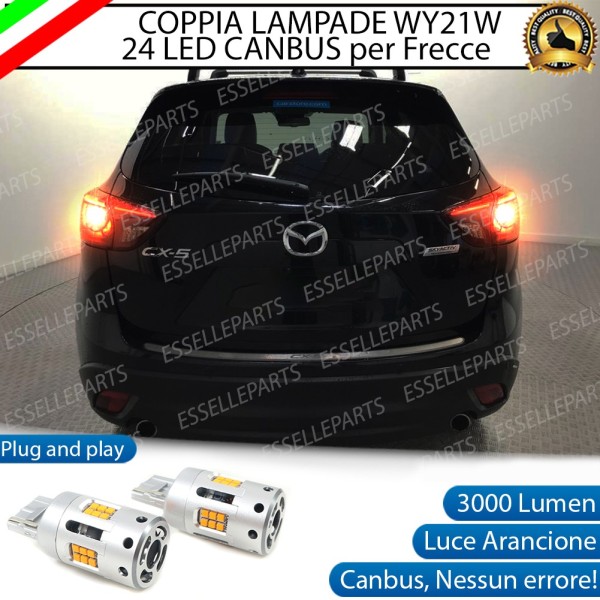 Coppia Lampade T20 WY21W 24 LED CANBUS 3.0 PER FRECCE DIREZIONALI POSTERIORI MAZDA CX-5 I