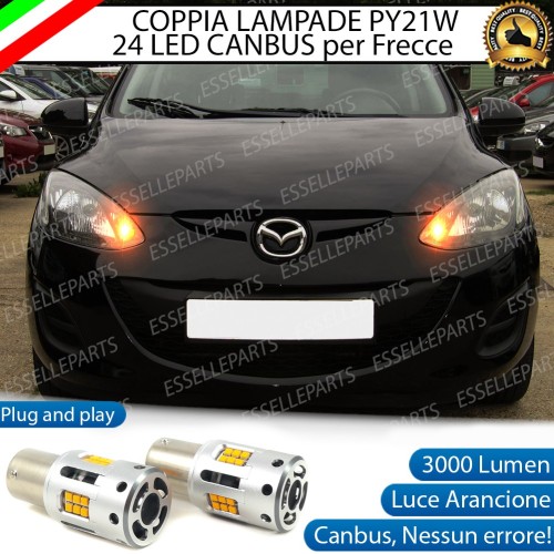 Coppia Frecce Anteriori PY21W 24 LED Canbus 3.0 per MAZDA 2 II