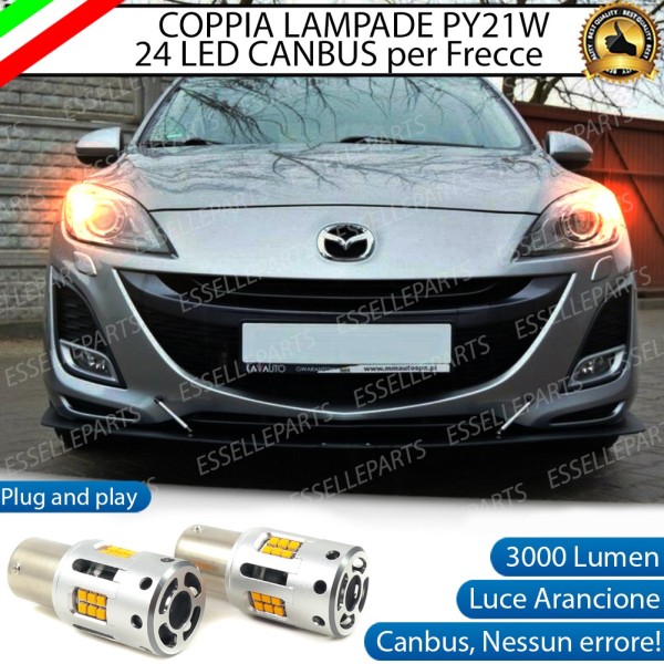 Coppia Frecce Anteriori PY21W 24 LED Canbus 3.0 per MAZDA 3 II