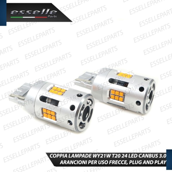 Coppia Lampade T20 WY21W 24 LED CANBUS 3.0 PER FRECCE DIREZIONALI POSTERIORI MAZDA 2 III