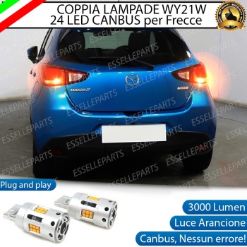 Coppia Lampade T20 WY21W 24 LED CANBUS 3.0 PER FRECCE DIREZIONALI POSTERIORI MAZDA 2 III