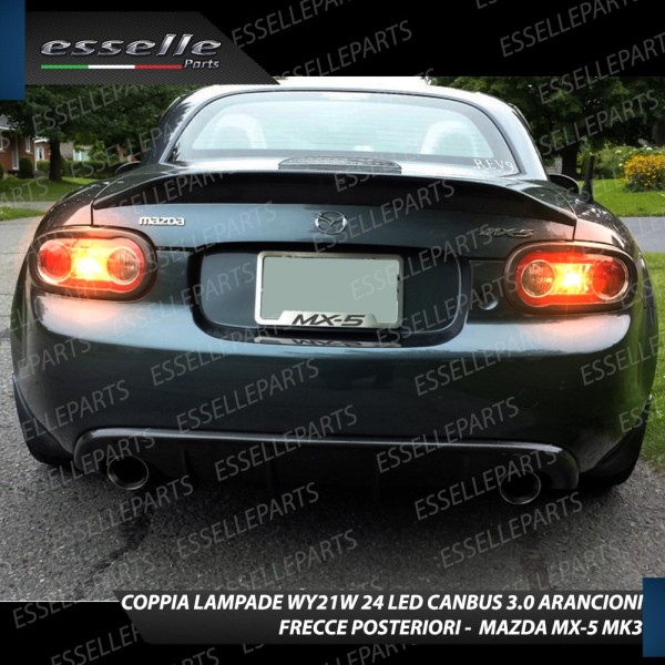 Coppia Lampade T20 WY21W 24 LED CANBUS 3.0 PER FRECCE DIREZIONALI POSTERIORI MAZDA MX-5 III