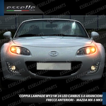 Coppia Lampade T20 WY21W 24 LED CANBUS 3.0 PER FRECCE DIREZIONALI ANTERIORI MAZDA MX-5 III