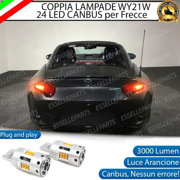 Coppia Lampade T20 WY21W 24 LED CANBUS 3.0 PER FRECCE DIREZIONALI POSTERIORI MAZDA MX-5 IV