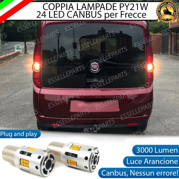 Coppia Frecce Posteriori PY21W 24 LED Canbus 3.0 per FIAT DOBLO II