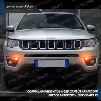 Coppia Frecce Anteriori WY21W T20 24 LED 6000K bianco Canbus 3.0 JEEP COMPASS 2