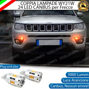 Coppia Frecce Anteriori WY21W T20 24 LED 6000K bianco Canbus 3.0 JEEP COMPASS 2