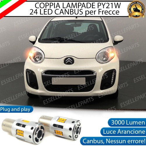 Coppia Frecce Anteriori PY21W 24 LED Canbus 3.0 per CITROEN C1 I